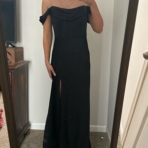 Birdy Grey Black Strapless Gown
